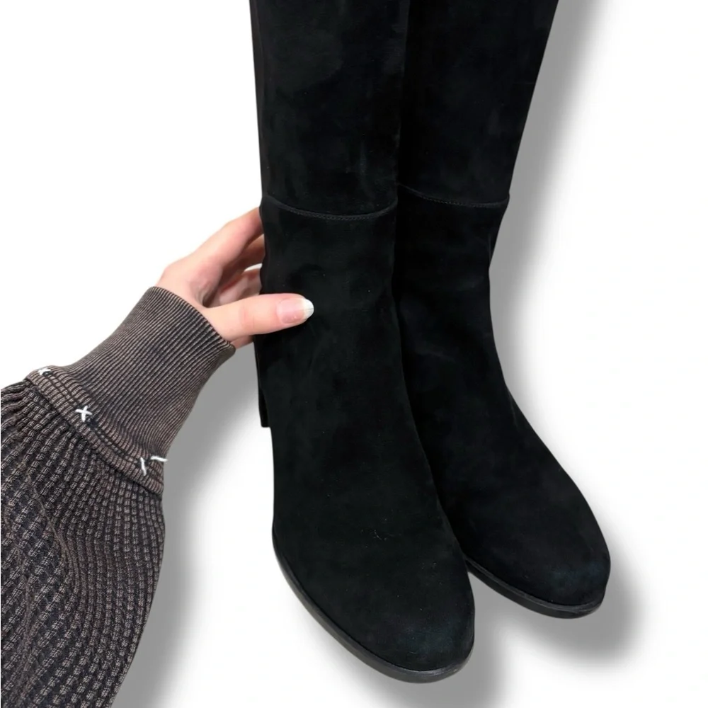 Stuart Weitzman 5050 Black Suede Knee-High Boots Size 6.5 ASO Kate Middleton